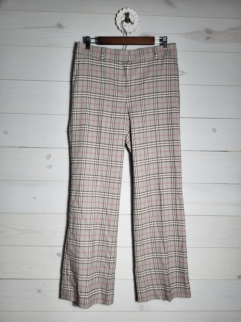 ANN TAYLOR Dress Pants Plaid Wide-Leg THE JAYNE Preppy Academia.